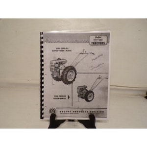 Bolens Versa-Matic Walk-Behind Tractor Owner & Parts Manual 15fc02-15fd2 +others