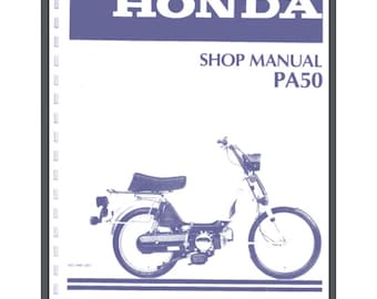 Honda Moped PA50 Service Manual 1978-1983 98 pages Comb Bound Gloss cover