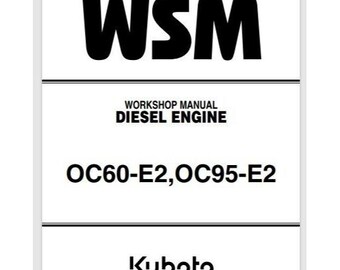 Kubota 1 cylinder Engine Models OC60-E2, OC-95-E2 Workshop Manual 106 pages