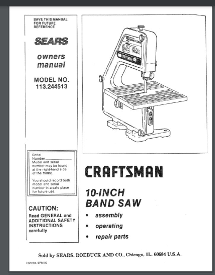 Craftsman tabletop band sale saw