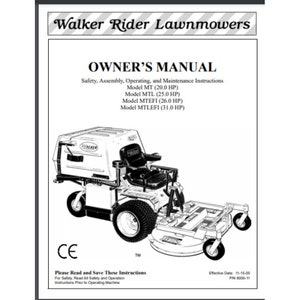 Walker MDD Diesel Mower Owners parts Maintenance Manual Book 2003 76 pgs