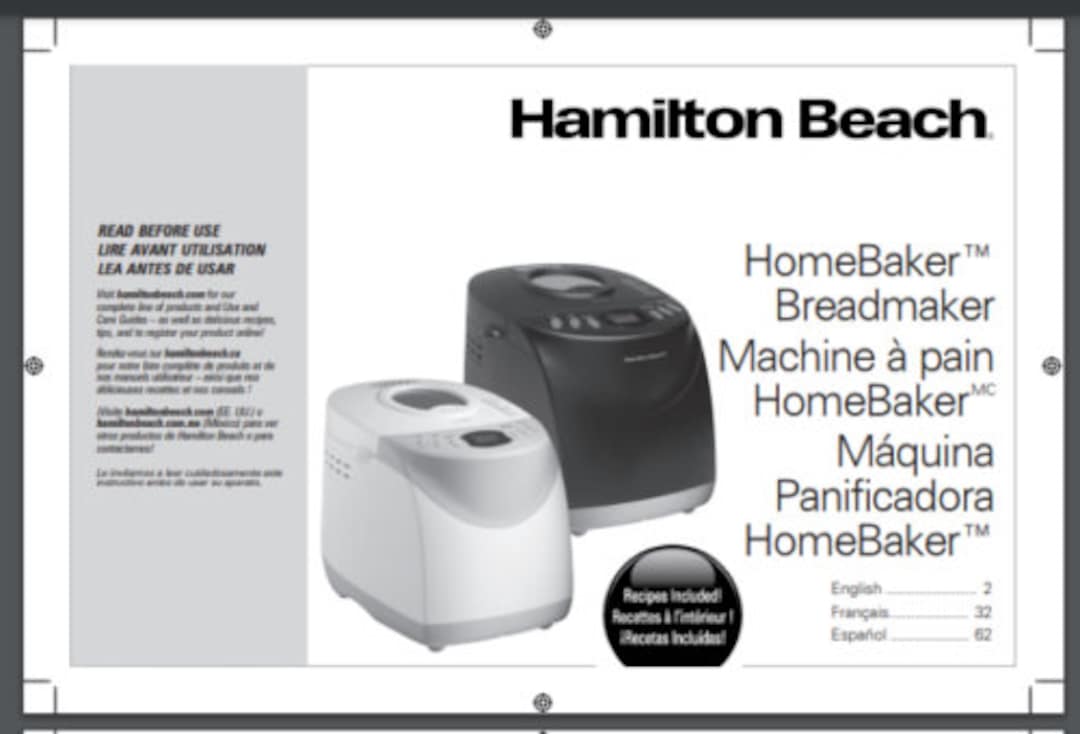 Hamilton Beach Bread Maker Models 29881 29881 29882C OWNER Manual 92
