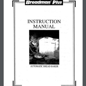 Breadman TR700C Bread Maker Machine Instruction Owner Manual 60 pages