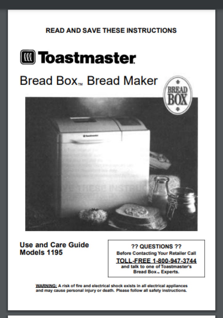 Black & Decker BK1015W Bread Maker Manual (only)Use & Care Owner Manual 66  Pages