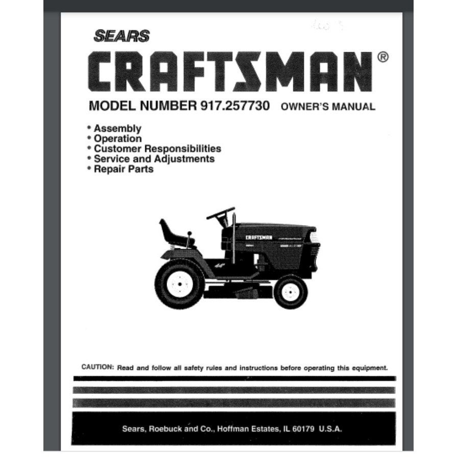 Craftsman 16 hp 2024 riding mower manual