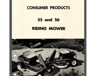 1970 John Deere Riding Mower Model 55 , 56 Service Manual 42 pages
