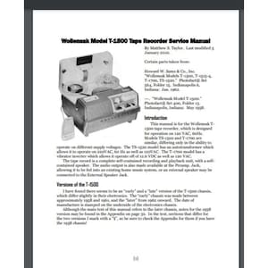 Wollensak T-1500 Tonbandgerät Service Manual 33 Seiten Jahr 1958