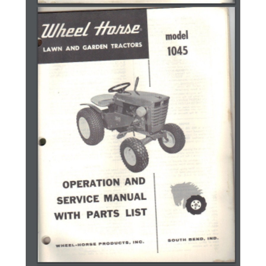 Wheel Horse 1045 Tractor Owner Parts List for Year 1965 COMB BOUND Etsy Canada