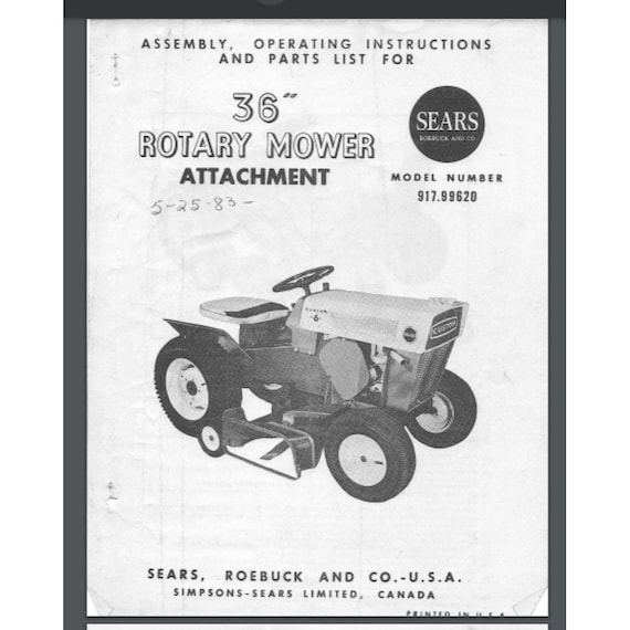 Sears lawn retail tractor attachments