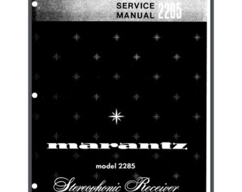 Marantz Model 2285 Stereophonic Receiver Service Manual 40 pages comb bound