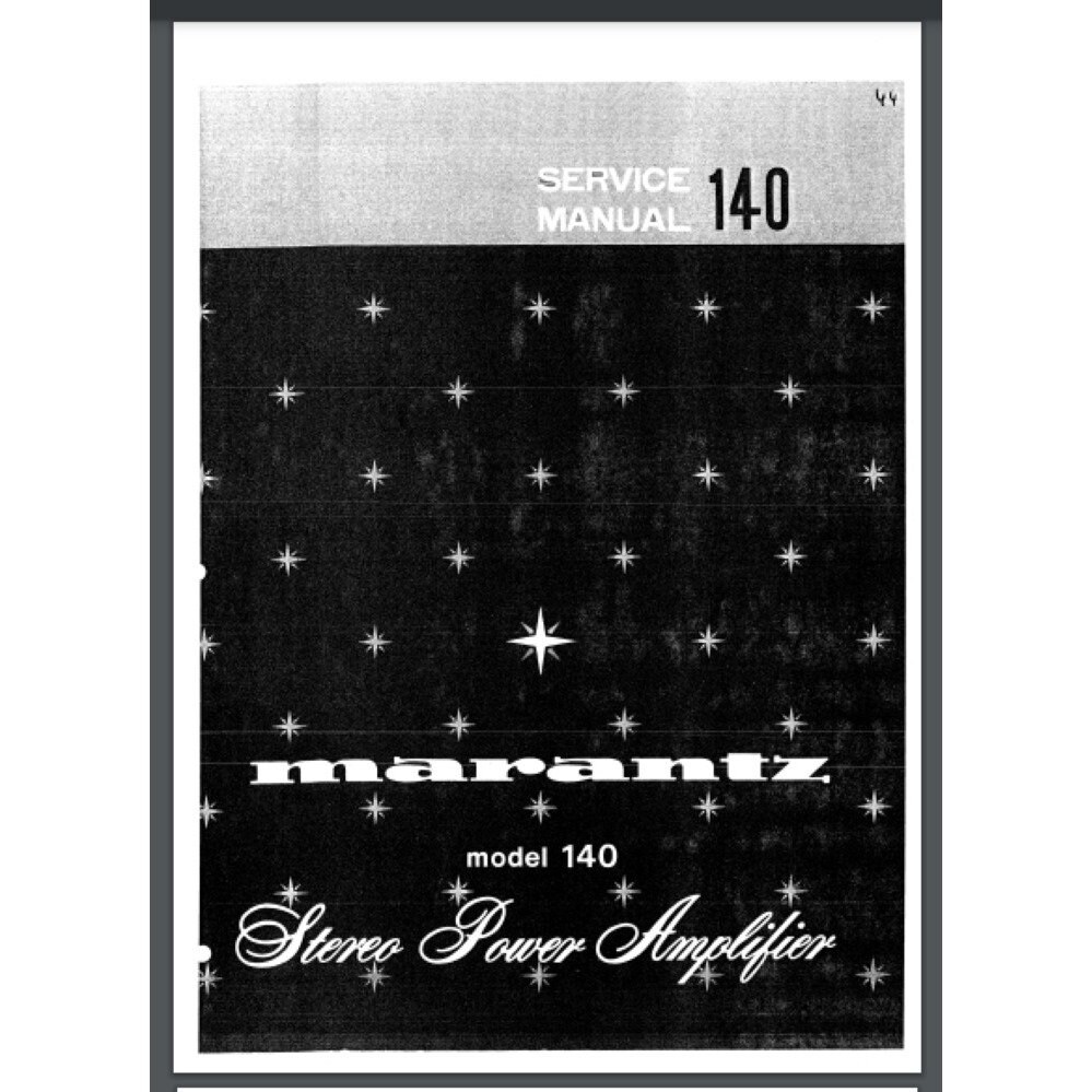 Marantz 140 Stereo Power Amplifier Service Manual 22 Pages