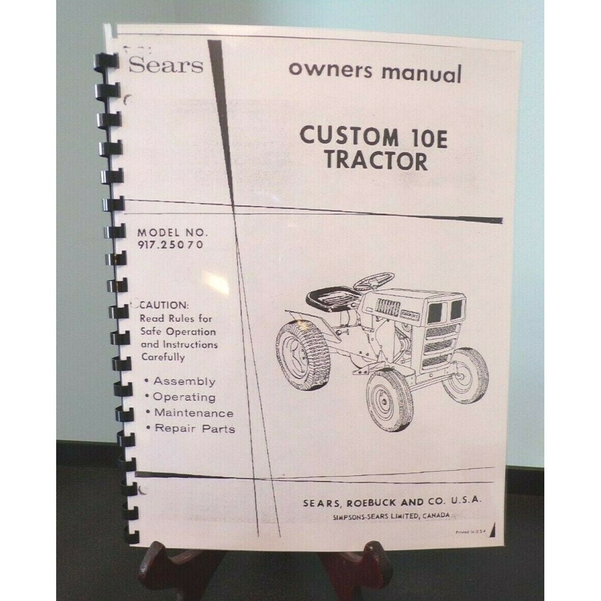 Sears Custom 10E Garden Tractor Operator Service Parts Manual Etsy