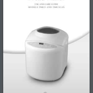 Toastmaster Bread Maker Machine TBR15 TBR15CAN Owner Recipe manual 64 Pages