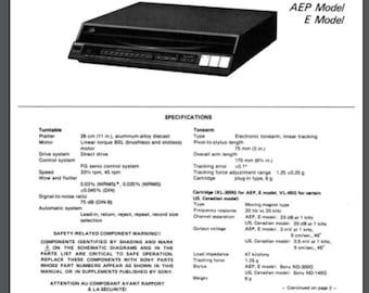 SONY PS-FL99 サービスマニュアル ステレオターンテーブルシステム
