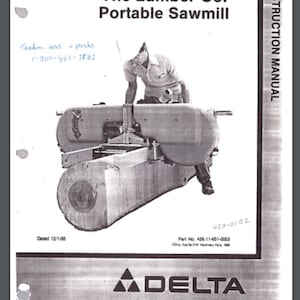 Delta Portable Sägewerk 36-360 "The Lumber Company" Besitzer und Teile liste 67 Seiten