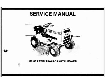 1978 Massey Ferguson MF85 lawn tractor Service Manual 34 pages