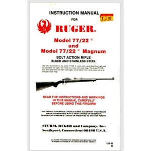 Ruger Model 77/22 , 77/22 Magnum Owner Manual 11 pages 1990