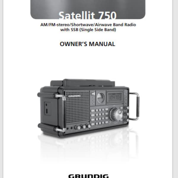 Grundig Satellit 750 Shortwave Radio Receiver OWNER'S MANUAL 73 pages comb bound