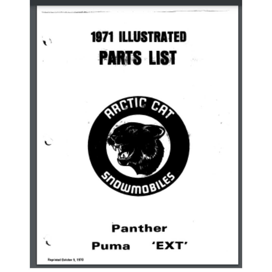 1970 Arctic Cat EXT, Puma Parts Manual 23 Pages UK