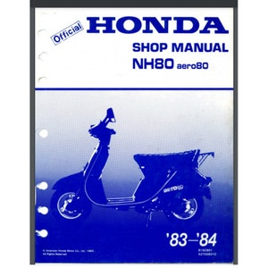 Honda Aero80 NH80 Scooter Shop Service Manual 197 pages 1983 - 1984 comb bound