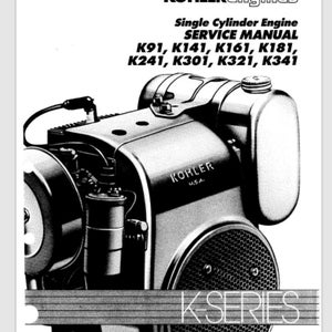 Peut inclure: Image en noir et blanc d'un moteur monocylindre Kohler série K. Le moteur est un petit moteur à essence couramment utilisé dans les tondeuses à gazon, les générateurs et autres petits équipements. L'image montre le moteur de côté, avec la culasse, le carburateur et le filtre à air visibles. Le moteur est étiqueté "KOHLER" et "K-SERIES".