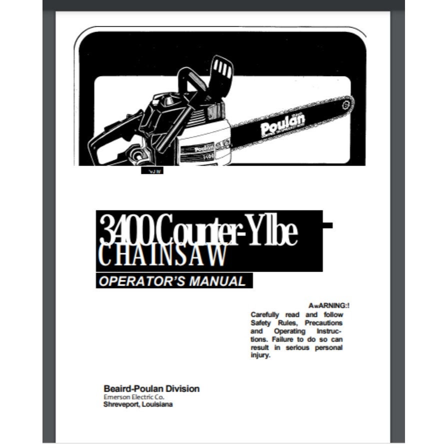Poulan shop chainsaw manual