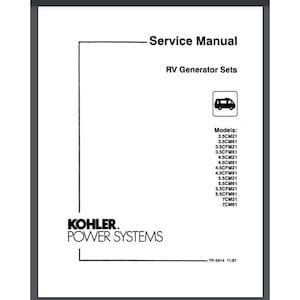 Kohler 7CM21 RV-GENERATOR Servicemanual 41 SIDOR Kambunden Glansig omslag