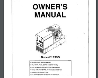 Miller BOBCAT 225 Welder Operation & Maintenance Owner Manual Parts List Book