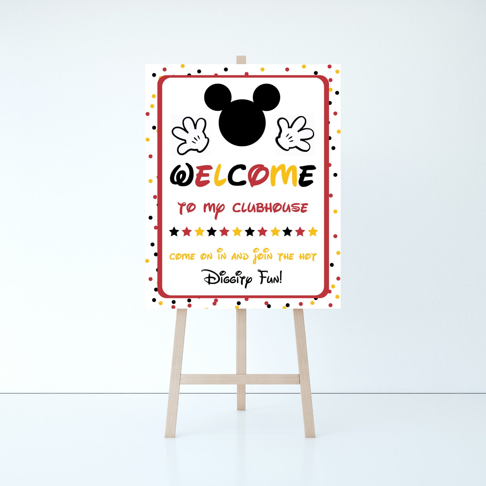 Mickey Mouse Welcome Sign Birthday Sign Mickey 1st - Etsy