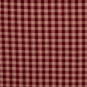 Homespun Maroon & Cream Plaid Fabric