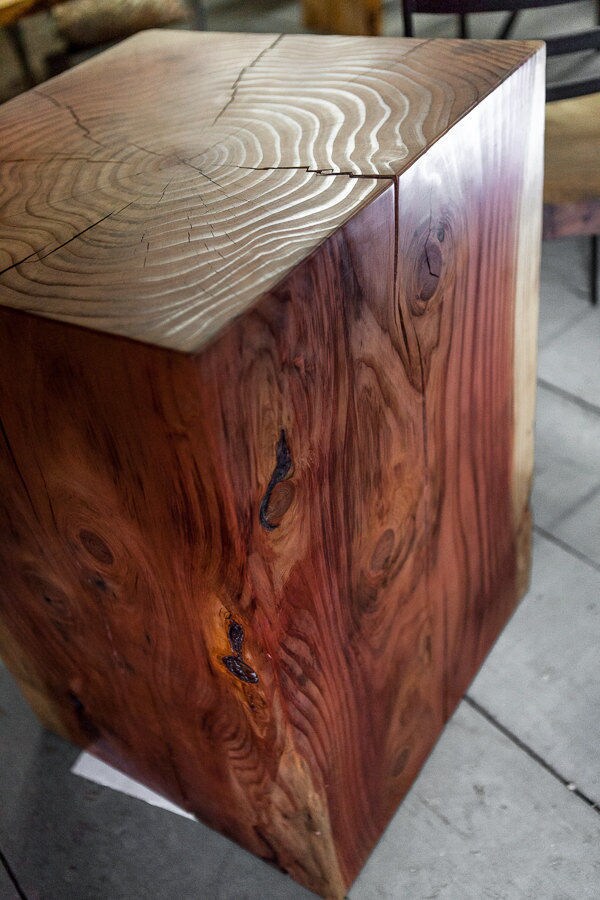 SOLD Massive Western Redwood Live Edge Wood Cube Pedestal Etsy