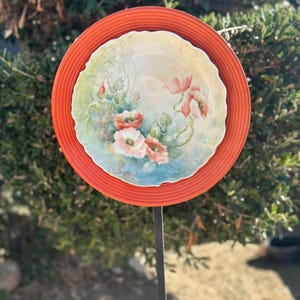 Fleur de jardin en verre pour décoration de jardin, statue de jardin, cadeau pour elle, décoration d&#39;intérieur faite main