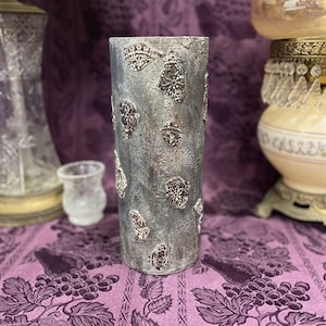 Vintage Stained Glass Concrete Vase: Custom Tabletop Decor