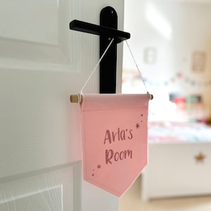 Pink Nursery Name Sign | Personalised Room Sign | Girls Room Decor | Pink Wall Hanging | Baby Girl Nursery | Felt Banner