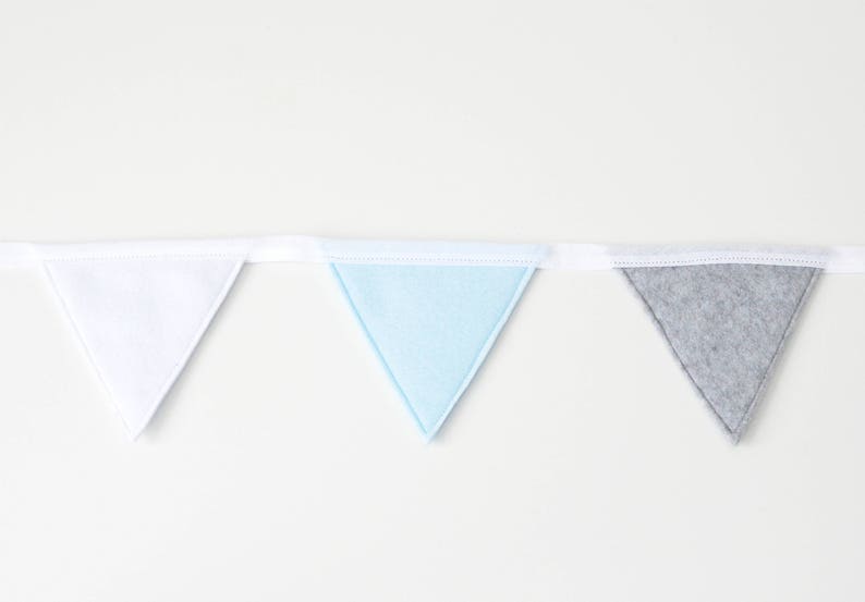 Blue and Grey Bunting Felt Bunting Boys Birthday Childrens Party Decorations Baby Boy Nursery Decor Kids Bedroom Birthday Party