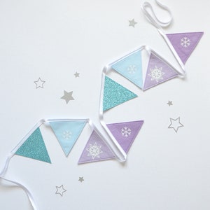 Frozen Bedroom | Lilac Snowflake Bunting | Girls Princess Bedroom | Winter Wonderland | Frozen Gift for Girls