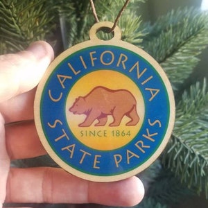 California State Parks on Rustic Style on Wood Ornament