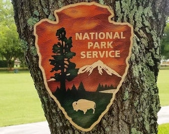 National Park Sign on Wood 10 inches