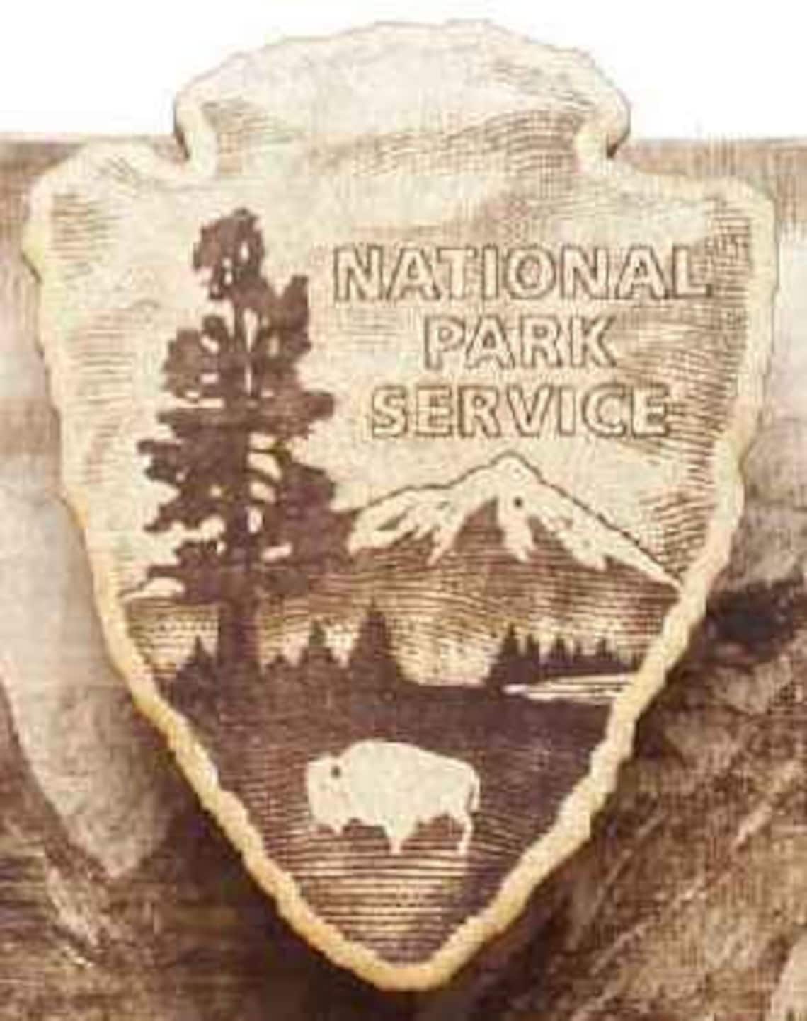 National Park Service Arrowhead on Wood Laser Engrave - Etsy