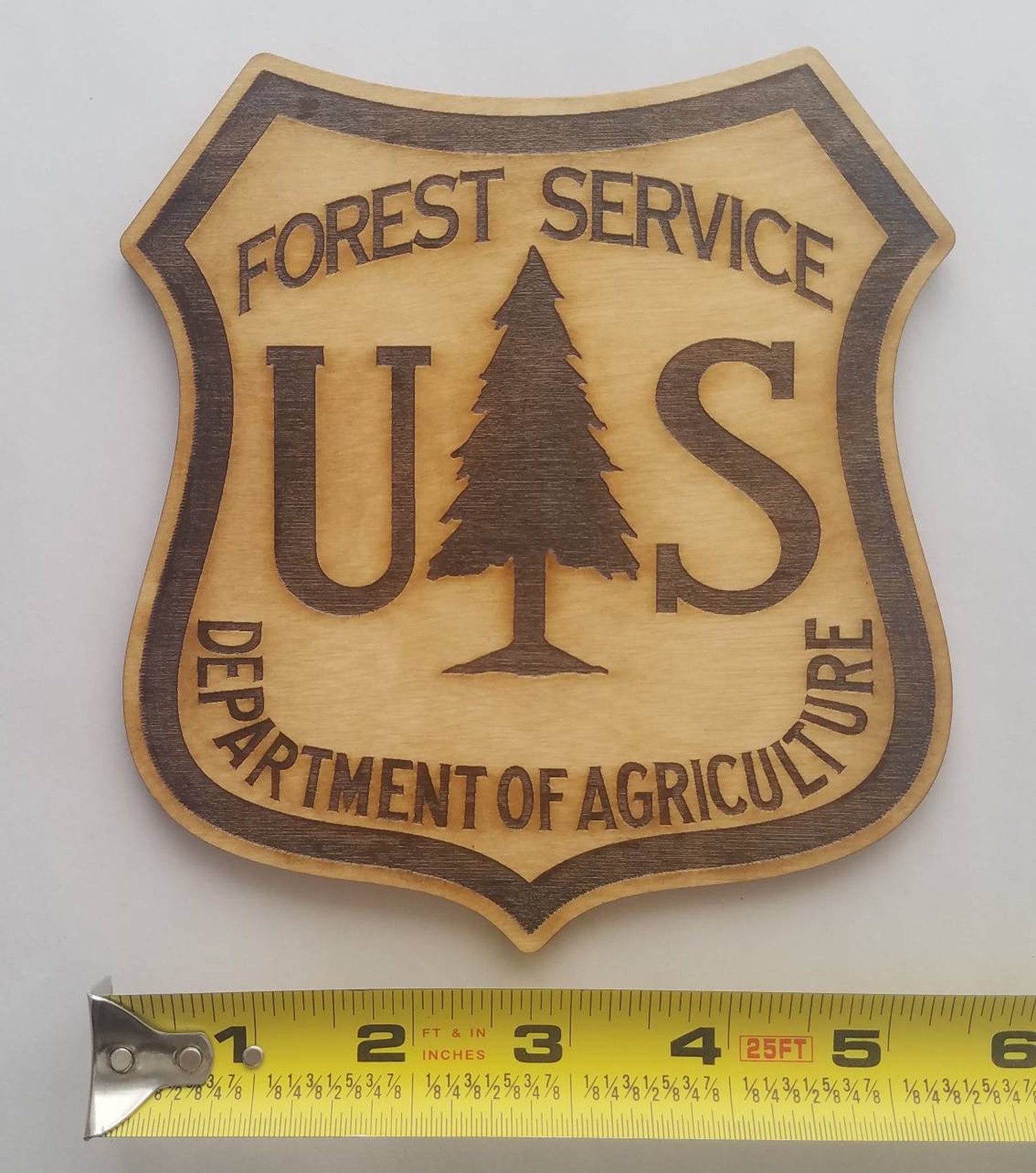 Forest Service Insignia on Wood Laser Engrave 6 inches | Etsy