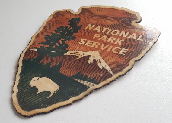 National Park Service Arrowhead on Wood 10 inches