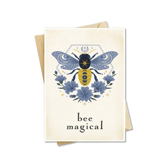 Handmade Bee Magical Note Cards Stationery Honey Bee Etsy