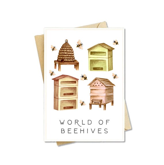 SHIPS Now From USA World of Beehives Bee Beehive Note Cards | Etsy