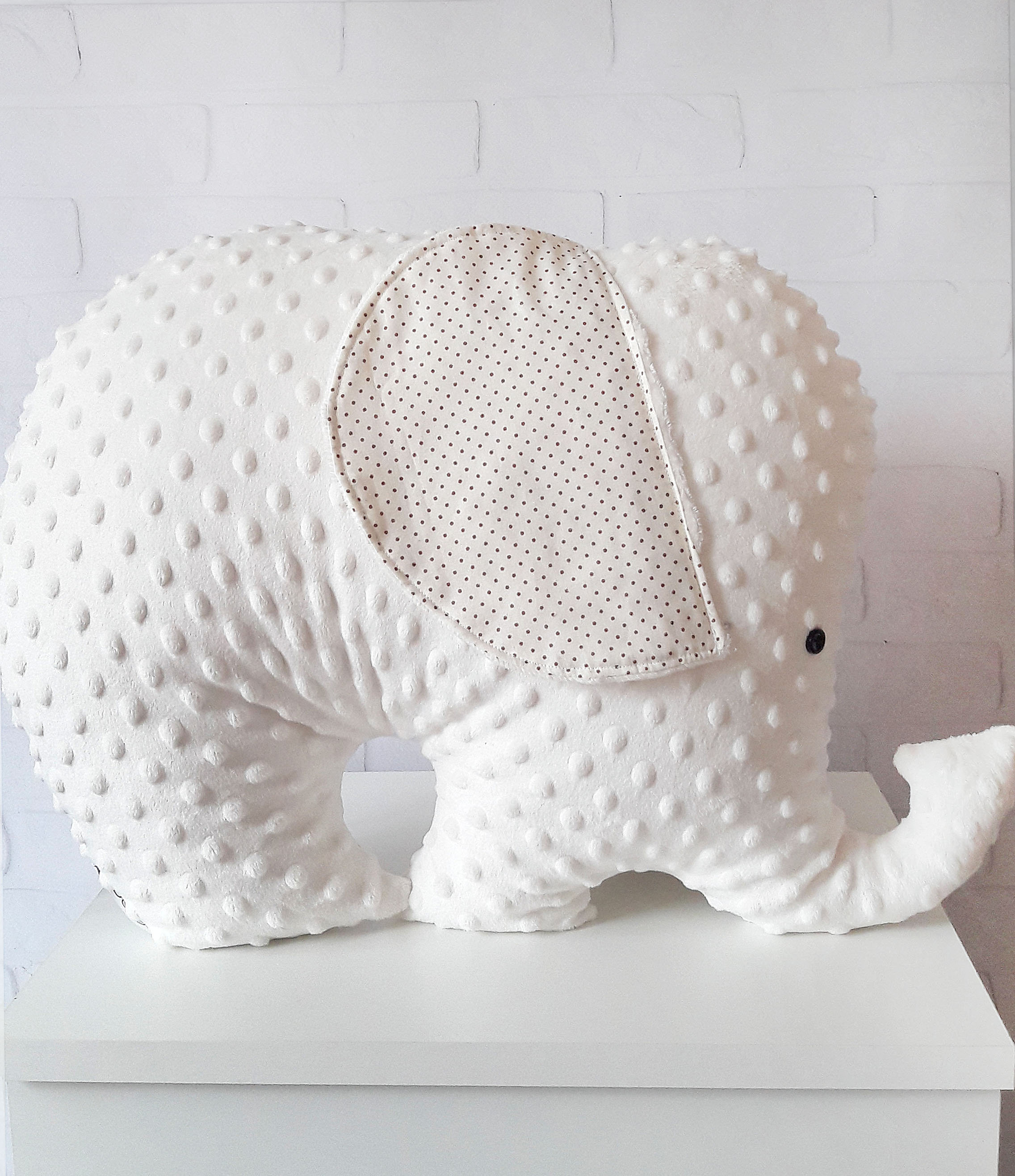 Elephant Shaped Pillow Beige Minky Decorative Nursery Pillow Etsy
