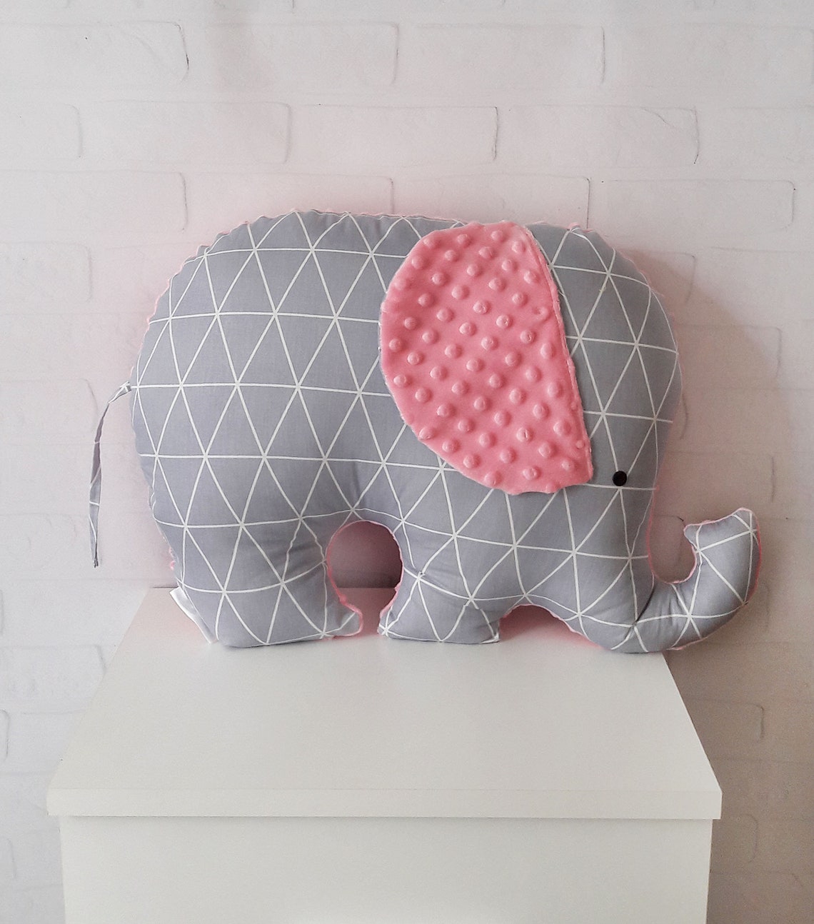 Elephant Shaped Pillow Fast US Shipping Pink Minky Etsy