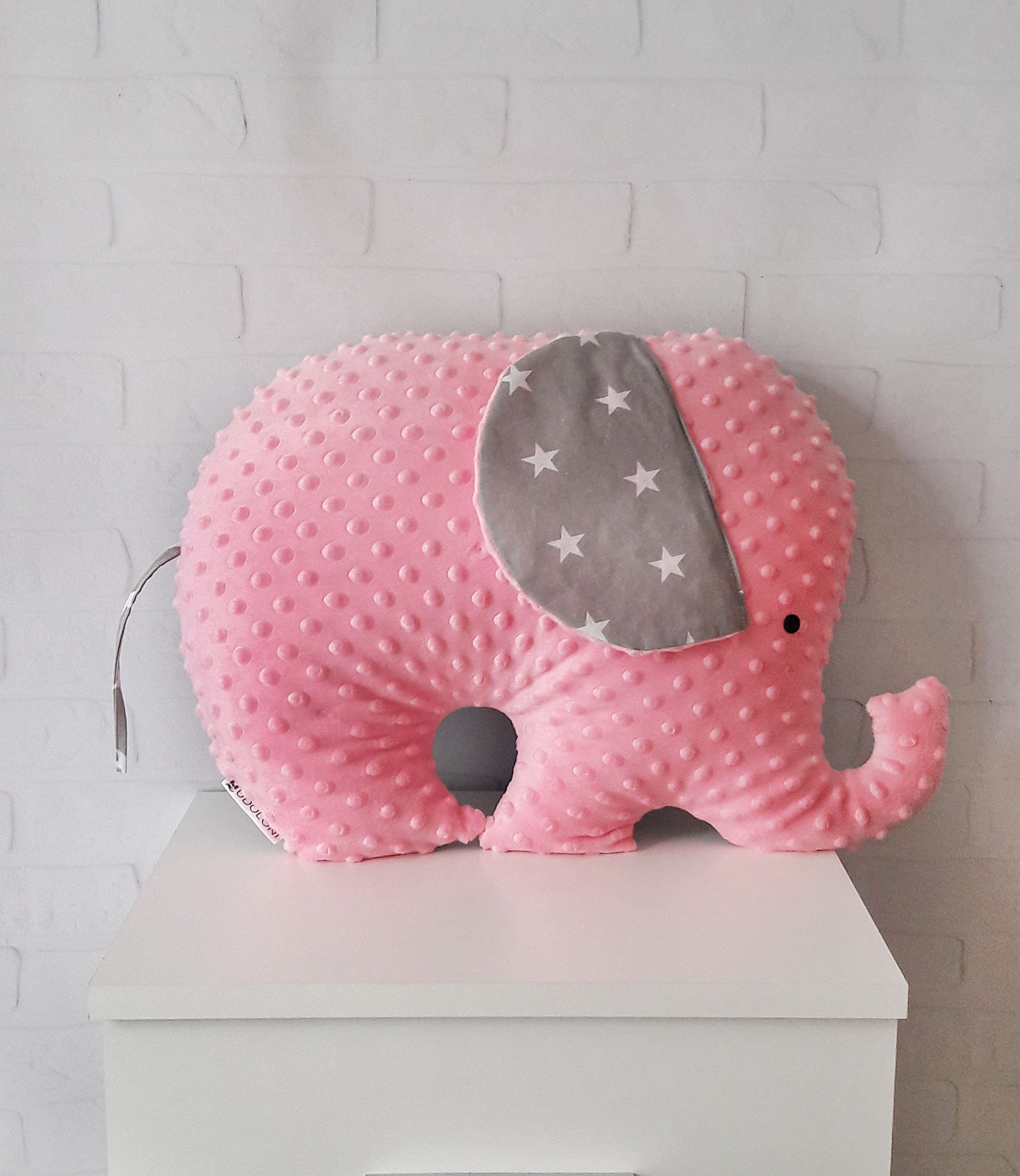Elephant Shaped Pillow Fast US Shipping Pink Minky Etsy