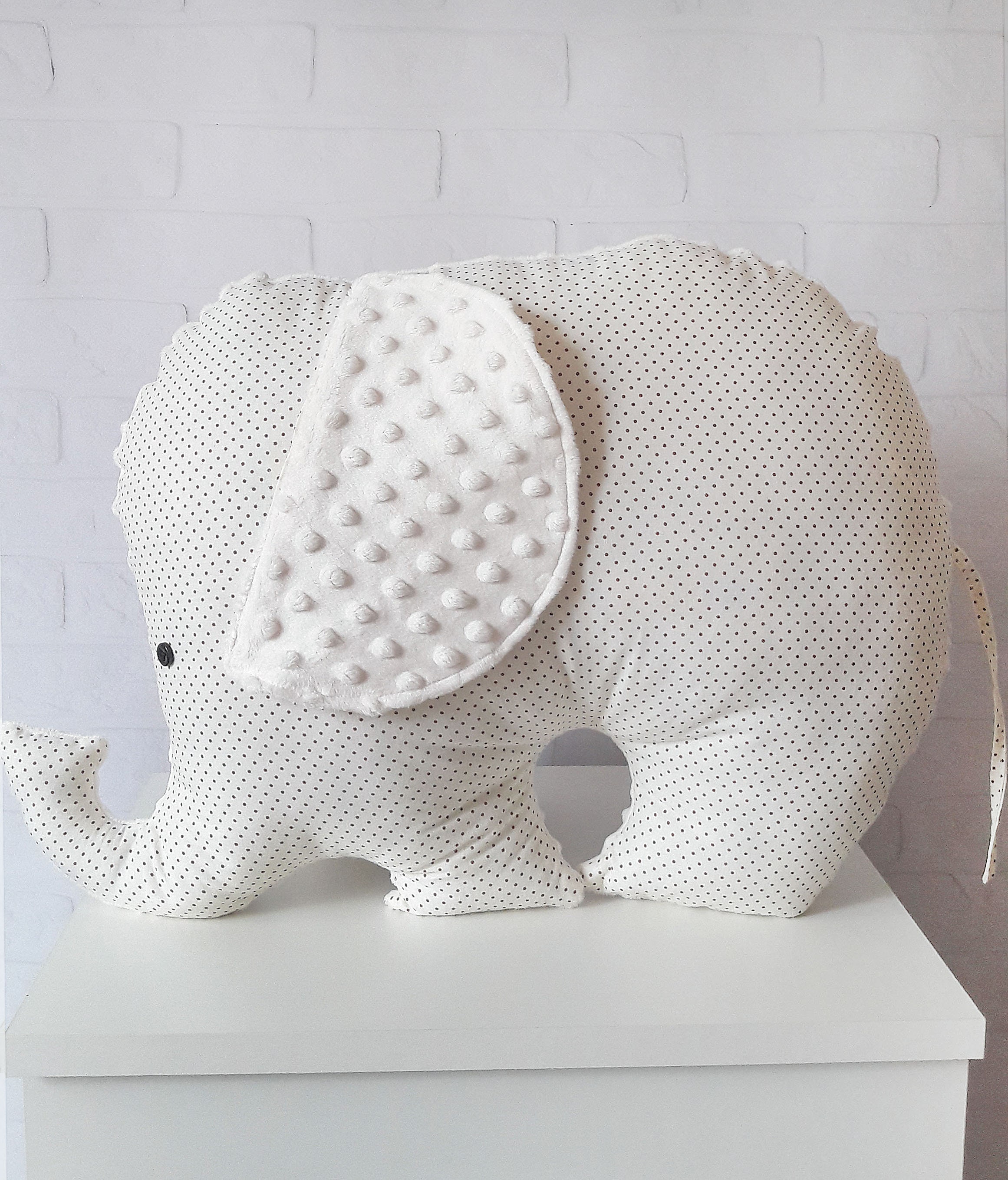 Elephant Shaped Pillow Beige Minky Decorative Nursery Pillow Etsy