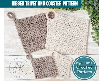 Ribbed Trivet and Coaster Crochet Pattern (PDF Pattern)