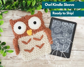 Terra Cotta Owl Kindle Sleeve, Fits Newest Kindle Paperwhite model or small tablets up to 8" Screen Size, READY TO SHIP