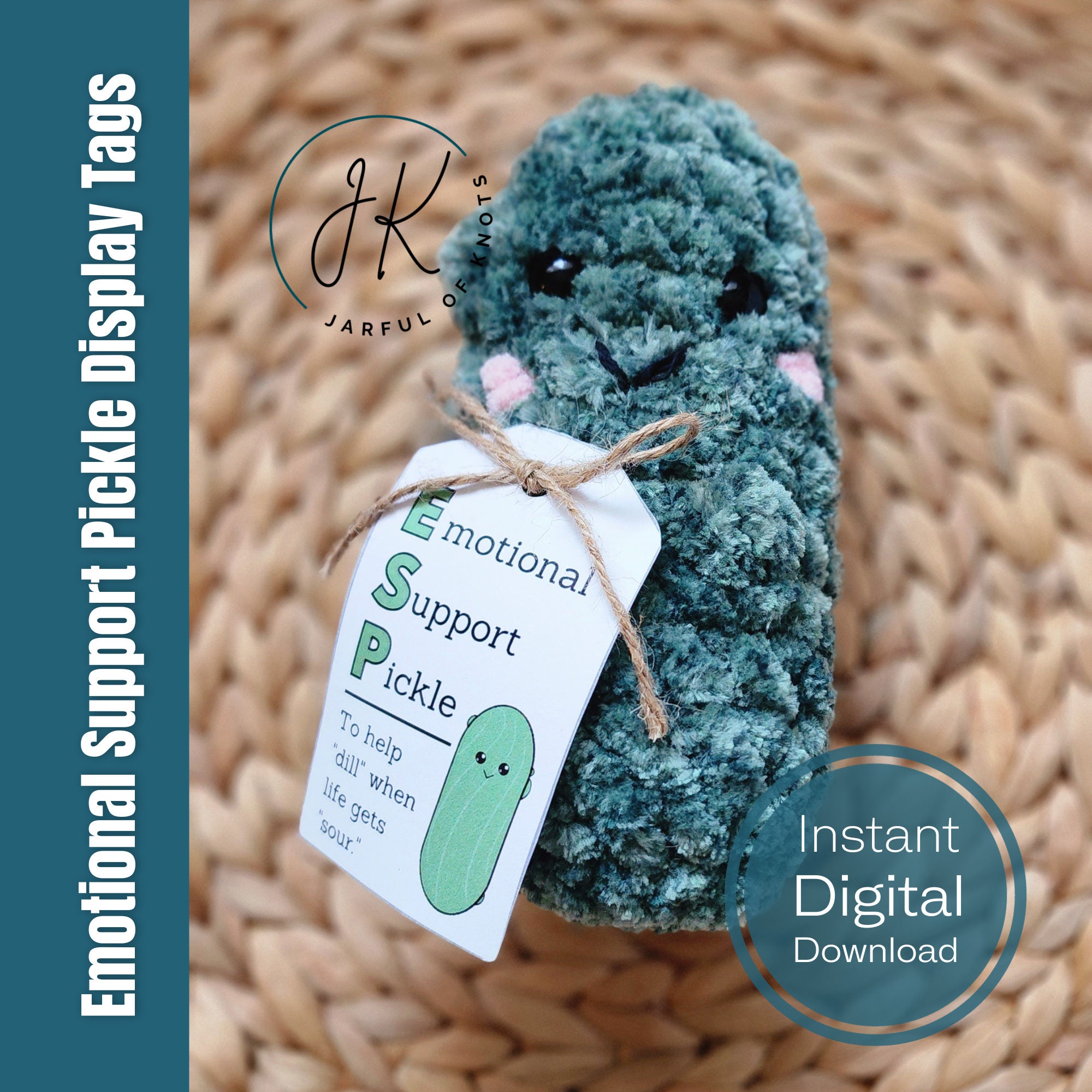 Emotional Support Pickle Crochet Pattern - Electronic Download